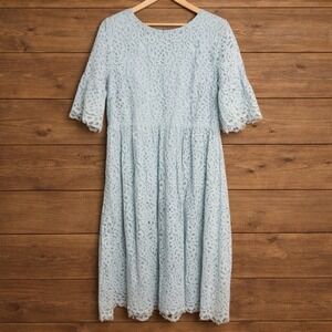 JessaKae Fern Lace Dress Light Blue Midi Modest Romantic A-Line Wedding XL